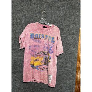 Vintage Bristol Motor Speedway Shirt Mens Medium Pink NASCAR Chase Authentics